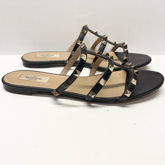 Valentino Shoes - Valentino Rockstud Slide Sandal Black Size 40